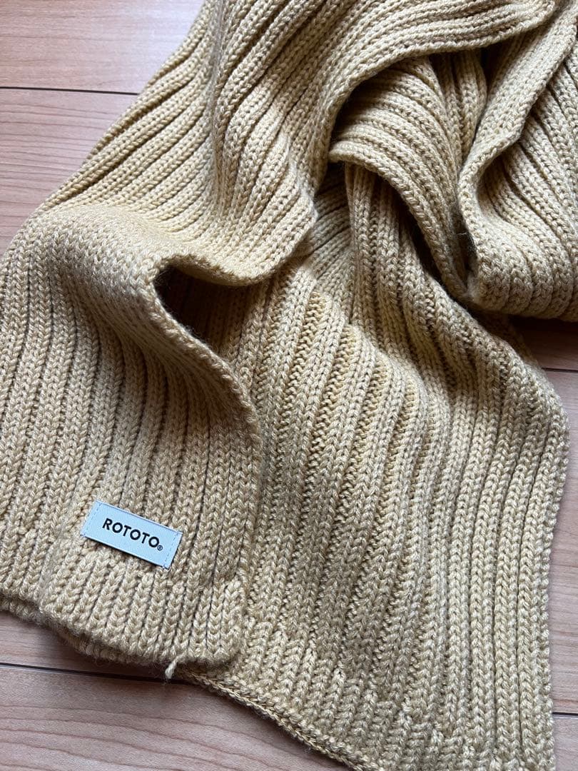 オススメ　試着のみ　ロトト　ROTOTO リブマフラー　イエロー　ボリューム