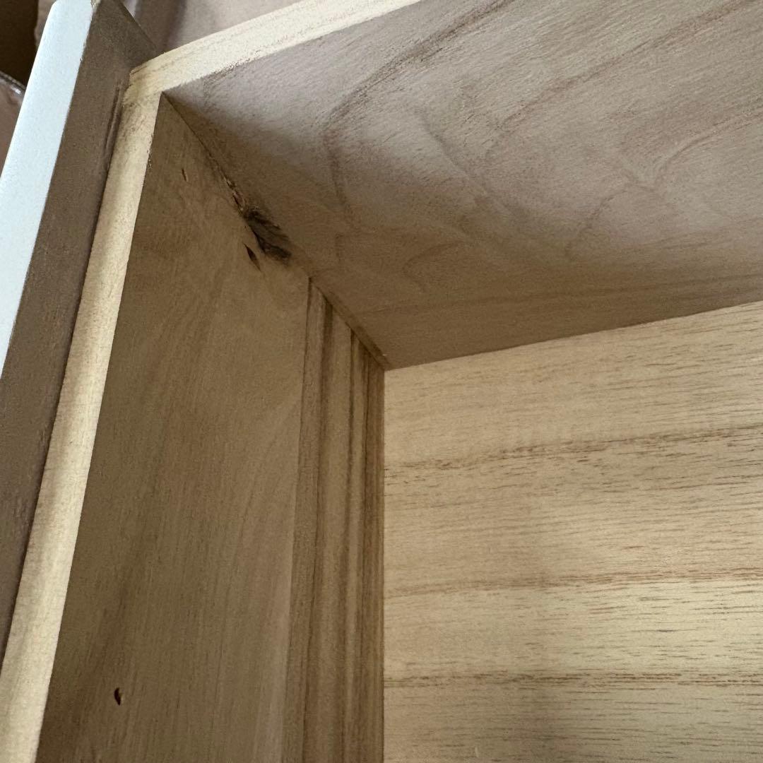 訳あり品【131】フレンチカントリー調ホワイトサイドキャビネット飾り棚収納家具