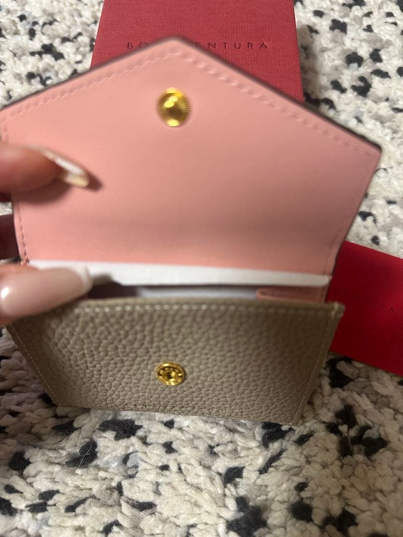 BONA VENTURA グレージュ三つ折り財布