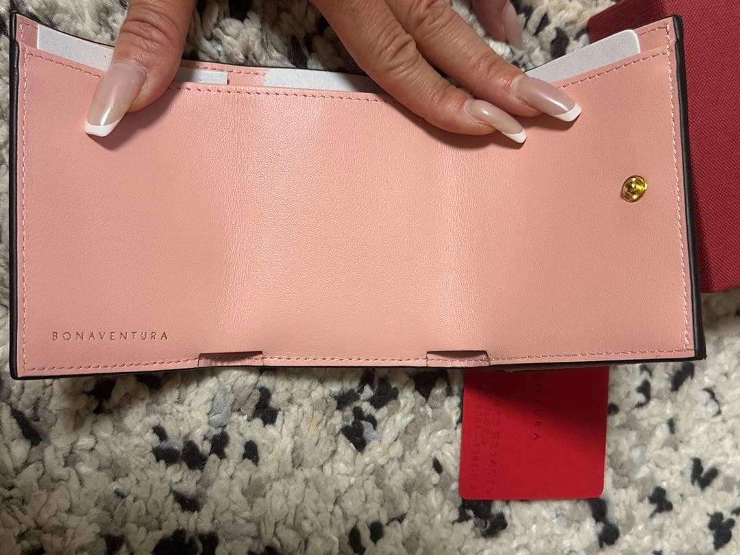 BONA VENTURA グレージュ三つ折り財布
