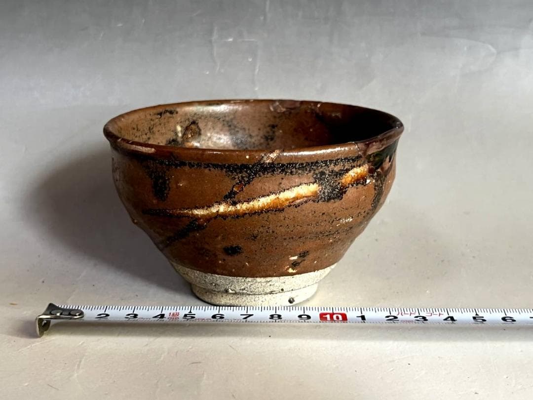茶碗■茶釉 古い天目茶碗 直し有 お茶道具 古美術 時代物 骨董品■