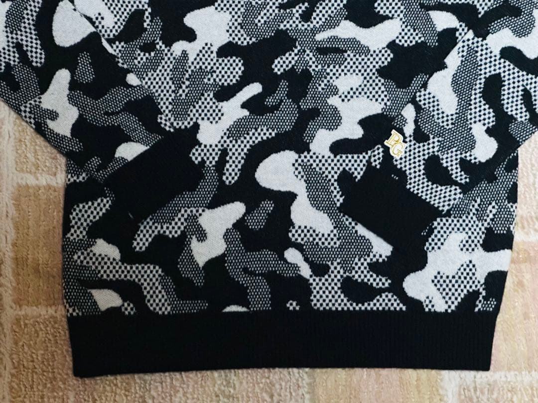 【極美品】PEARLY GATES 迷彩柄ジャガードニット サイズ1 秋冬ゴルフ