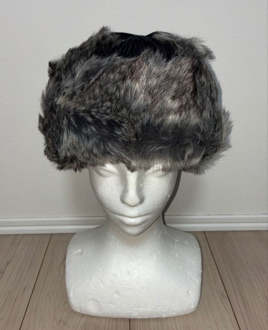 M 新品 KANGOL トラッパーキャップ ロシア帽 ファー ブラック グレー
