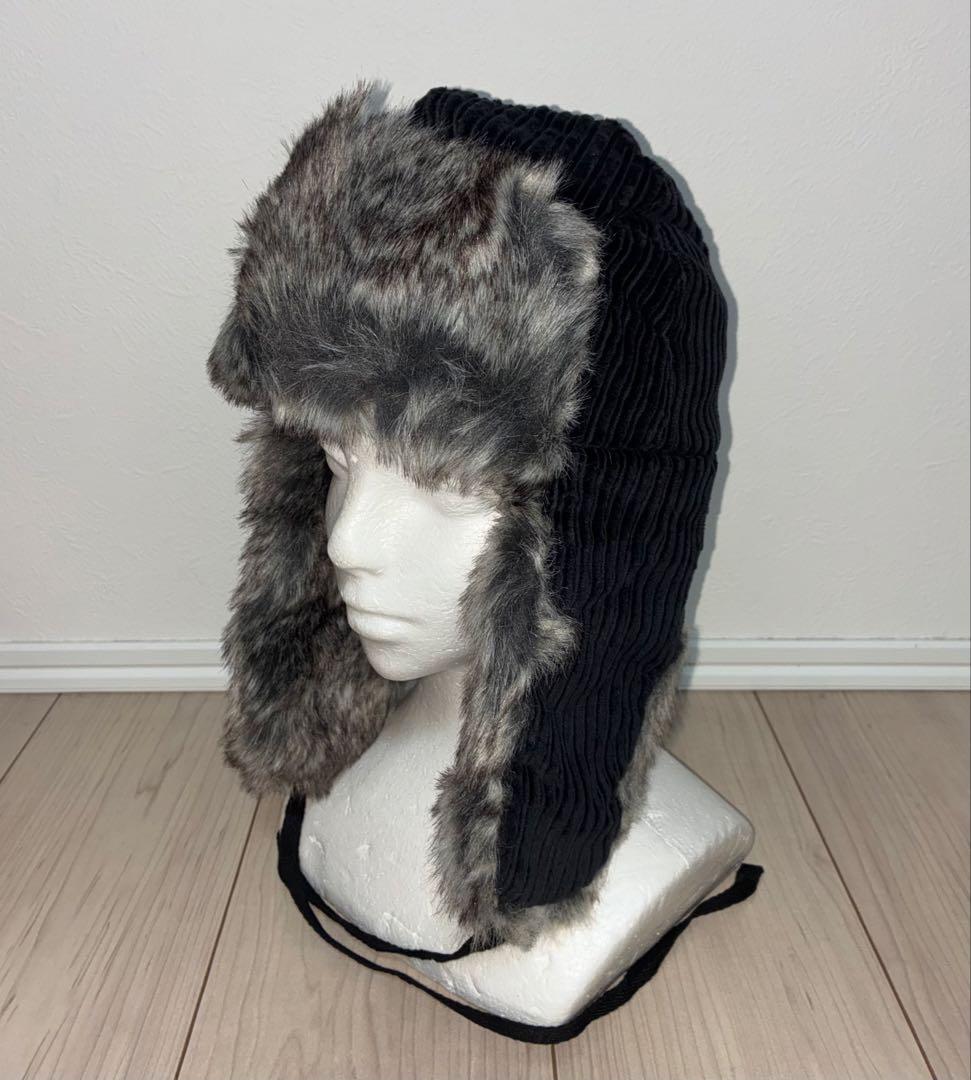 M 新品 KANGOL トラッパーキャップ ロシア帽 ファー ブラック グレー