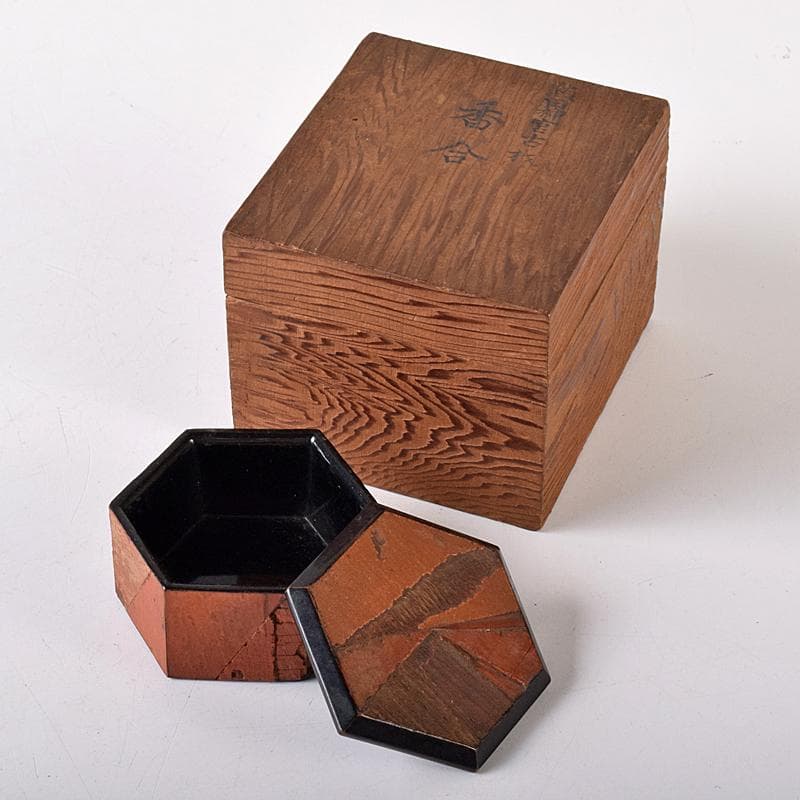 茶道具　熱田神宮古材　八角香合　書付箱　M　R8414
