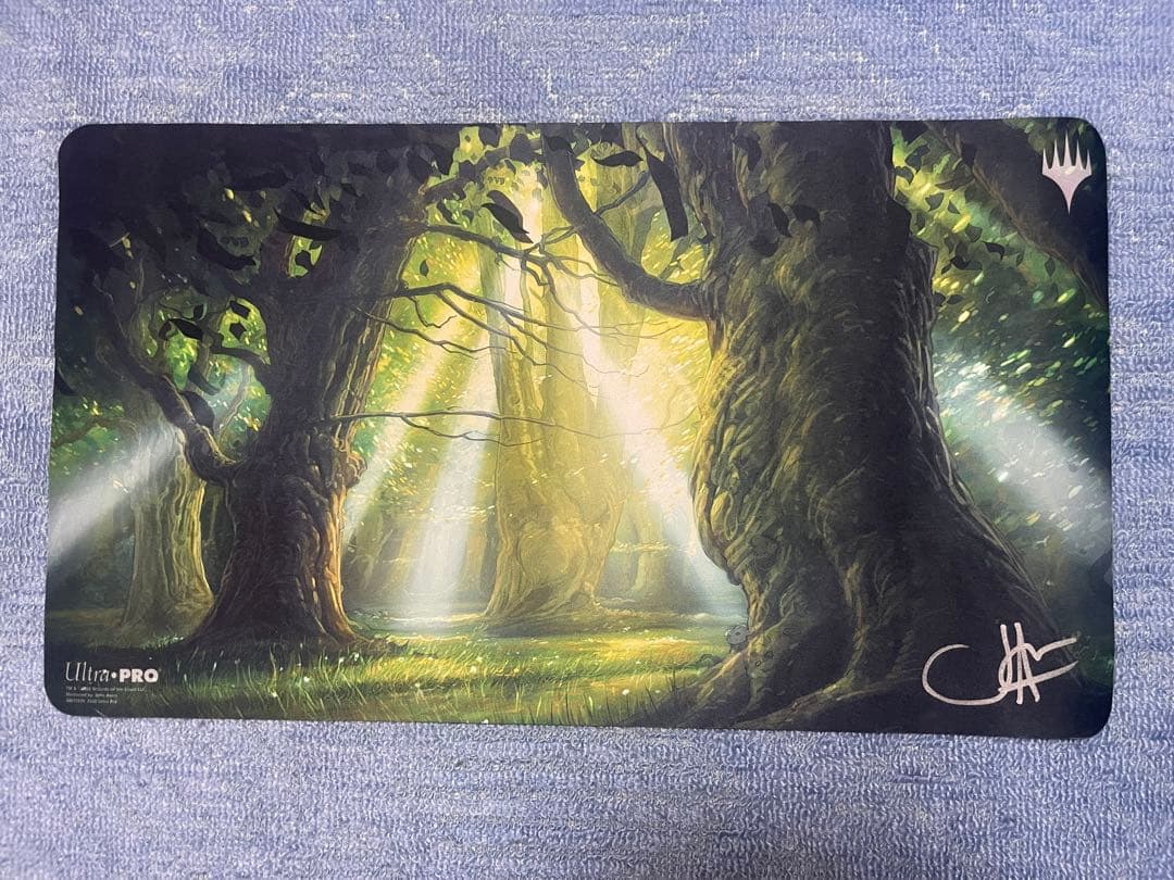 MTG 森 John Avon サイン入り プレイマット