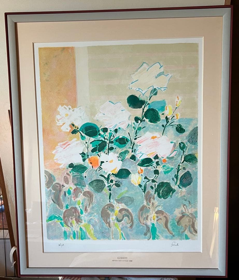 ジル・ゴリチの花の柄のリトグラフ