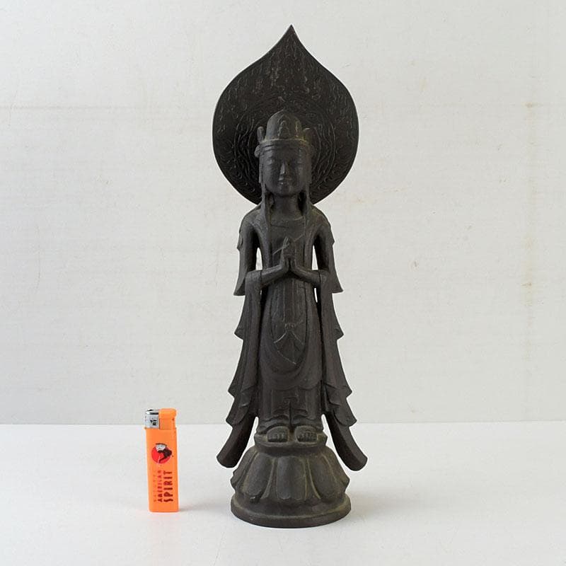 仏教美術　古銅　観音菩薩立像　仏像　V　9601