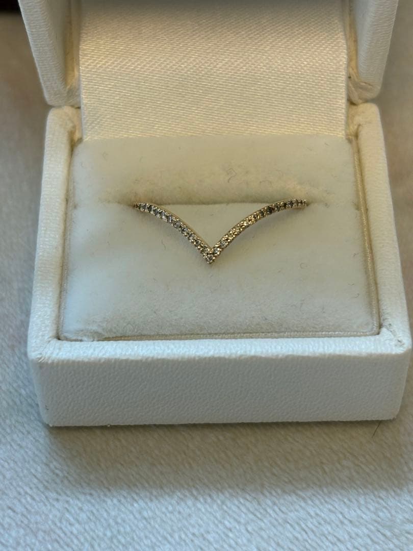 ココシュニック　k10 ダイヤモンド　ハーフエタニティ　v字 リング