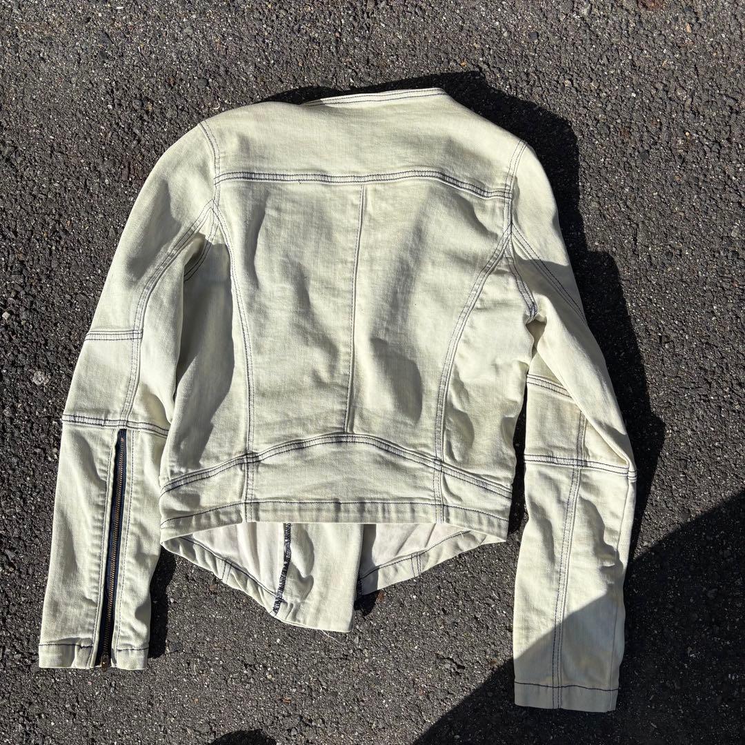 00s archive　ライダースジャケット ホワイト モード系　変形　ギミック