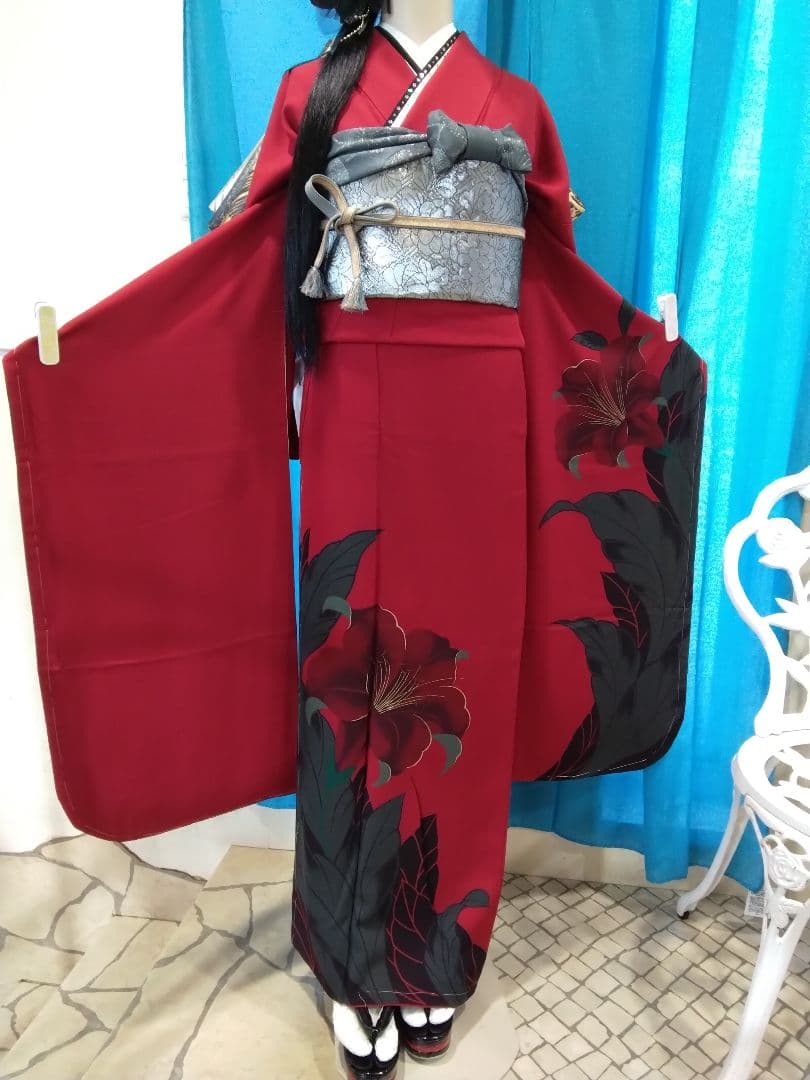 振袖フルセット、正絹振袖、成人式、重ね衿、帯揚げ帯締め、西陣袋帯、襦袢