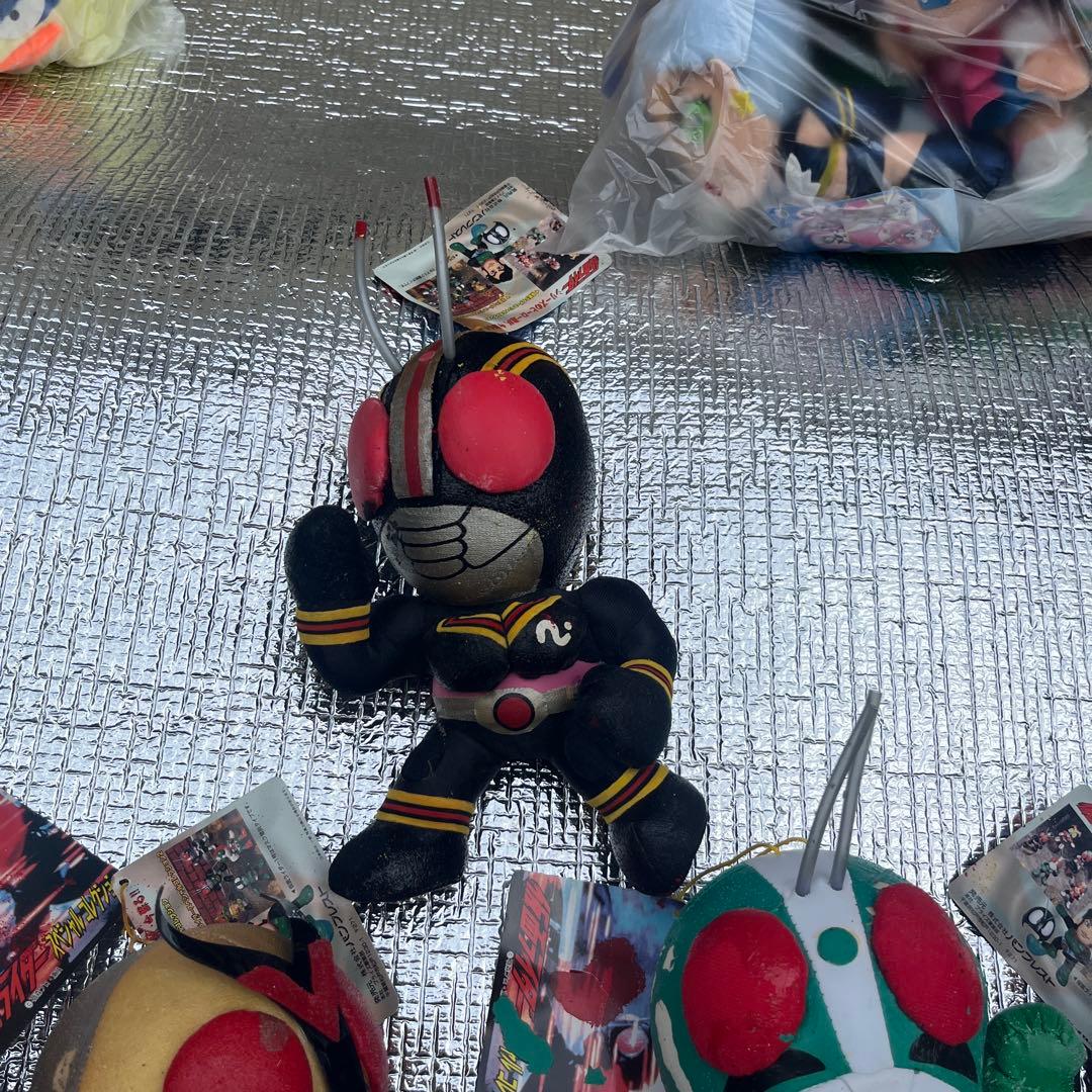 ジャンク品　レトロ　当時物　仮面ライダー ぬいぐるみ 5体セット