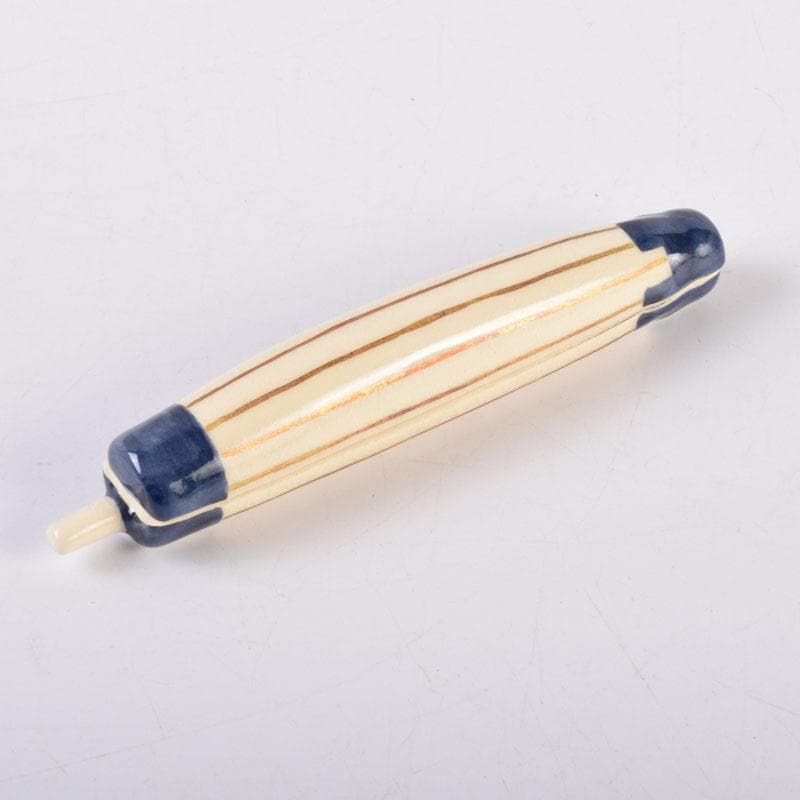 茶道具　栗田焼　岡田佳山作　傘香合　共箱　V　8468