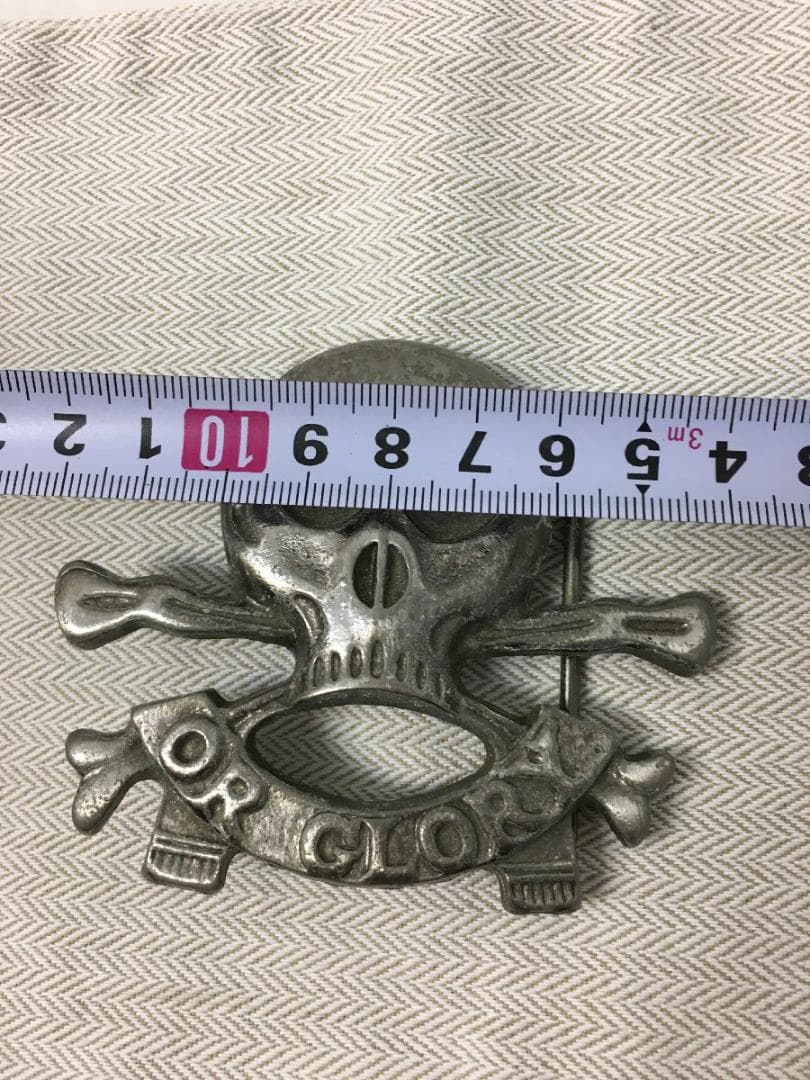 オアグローリー ヴィンテージ スカル メタル ベルト バックル