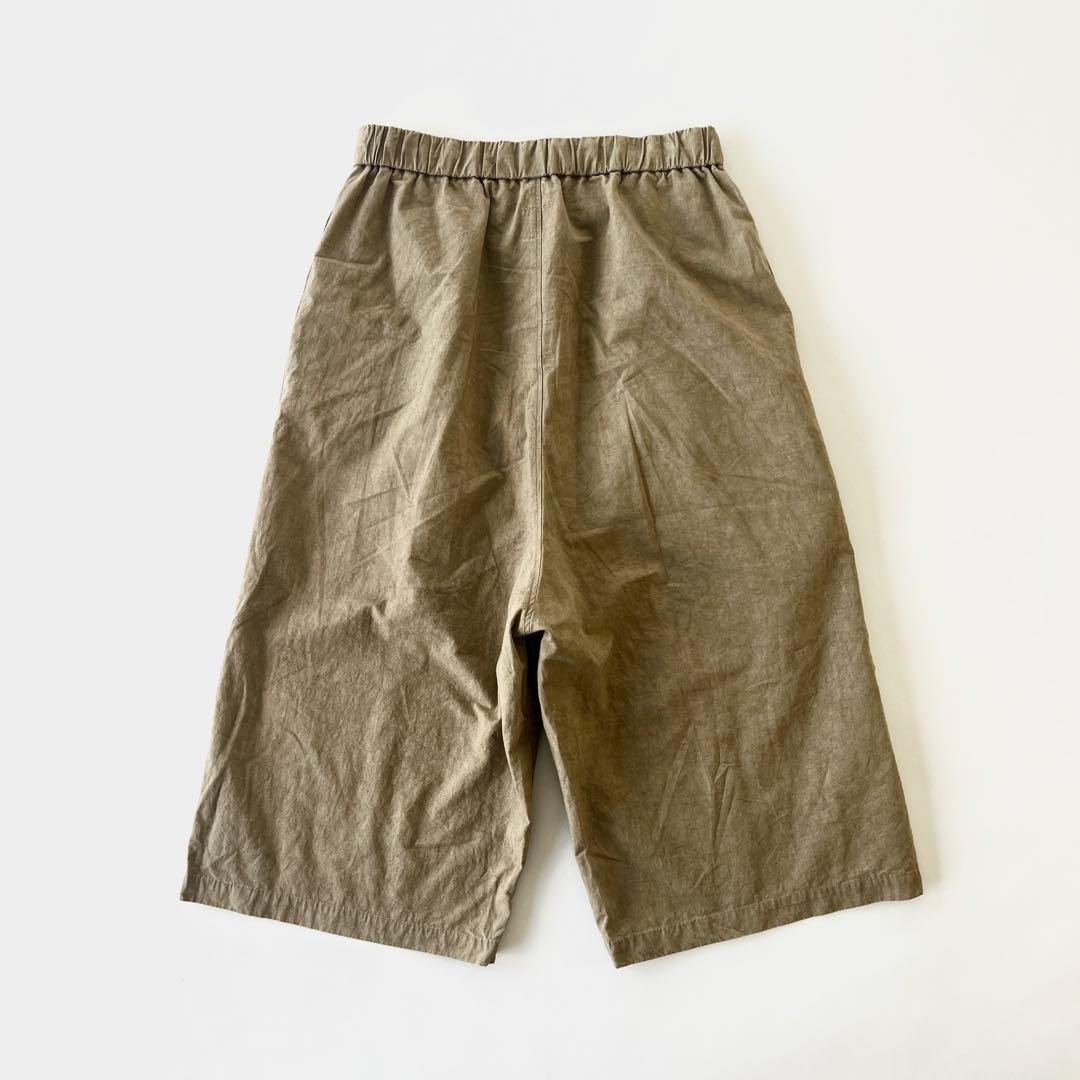 ガーゼ リネン ガウチョ フレア パンツ 無地