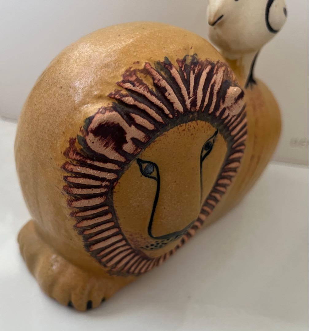 リサラーソン　ライオンと小鳥　置物