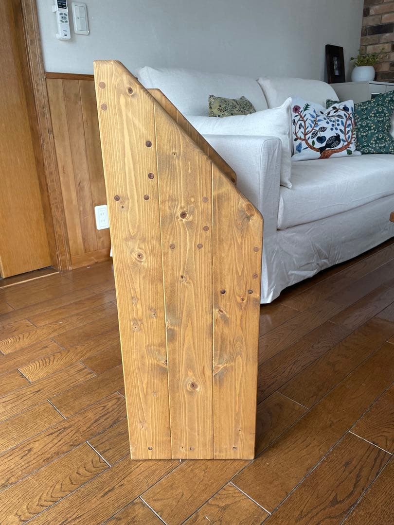 [美品]木製　無垢材　ハンドメイド　マガジンラック