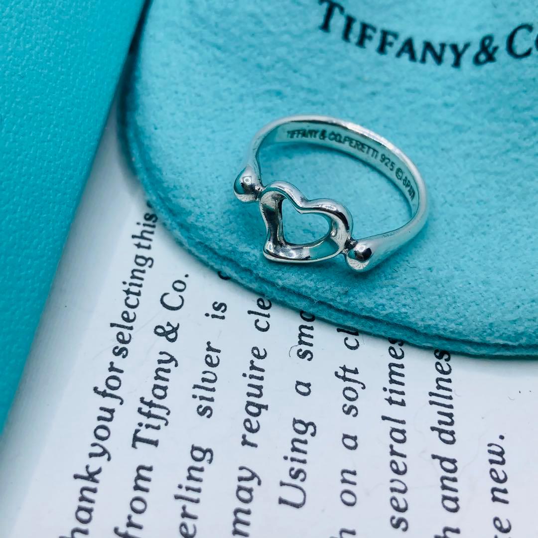 極美品✨ ティファニー リング オープンハート ハート AG925 #10