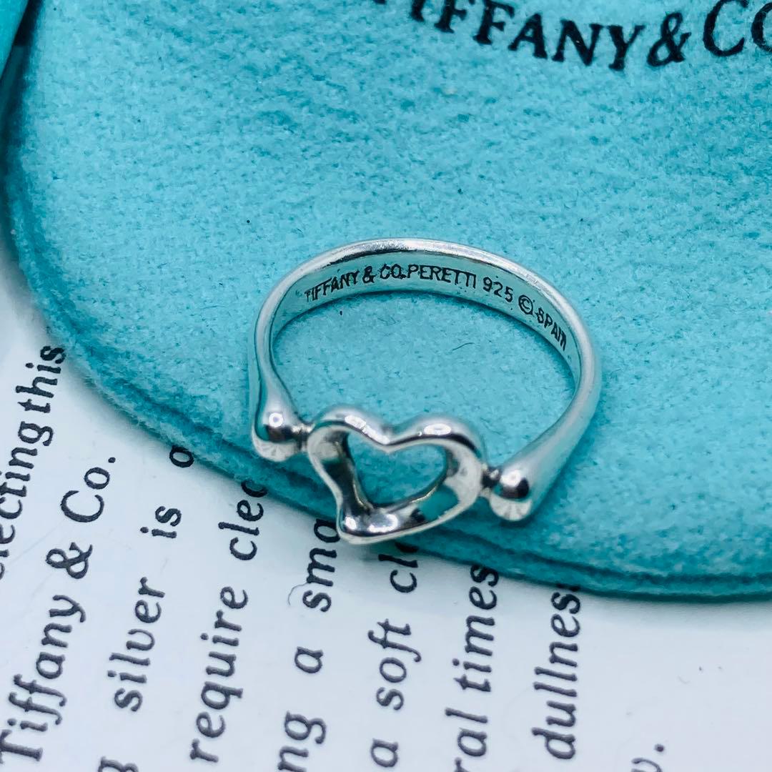 極美品✨ ティファニー リング オープンハート ハート AG925 #10