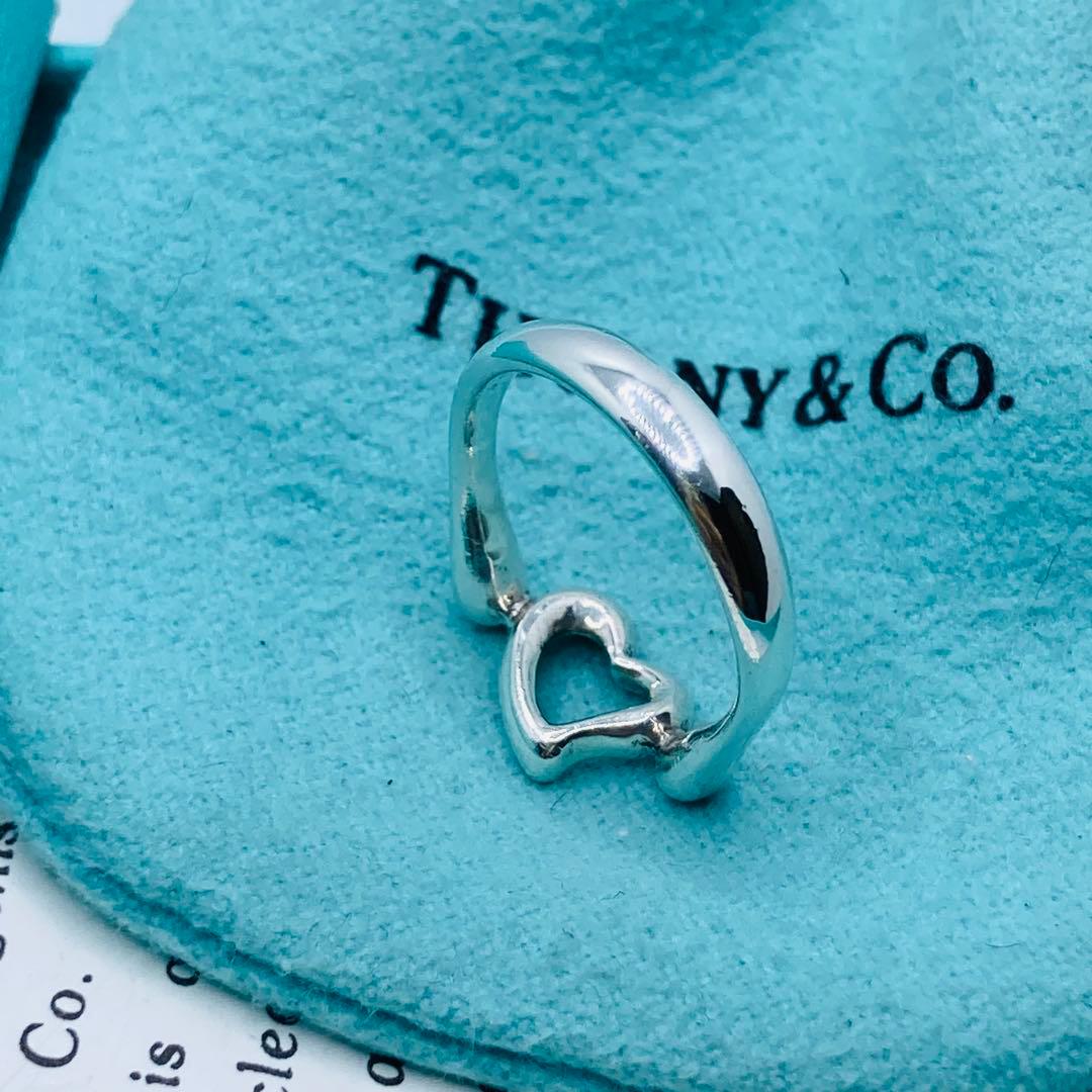 極美品✨ ティファニー リング オープンハート ハート AG925 #10