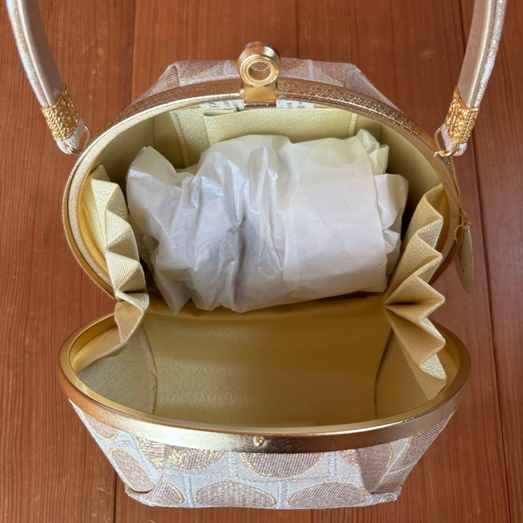 世美庵 和装 振袖用 バッグ・草履セット ゴールドカラー 日本製