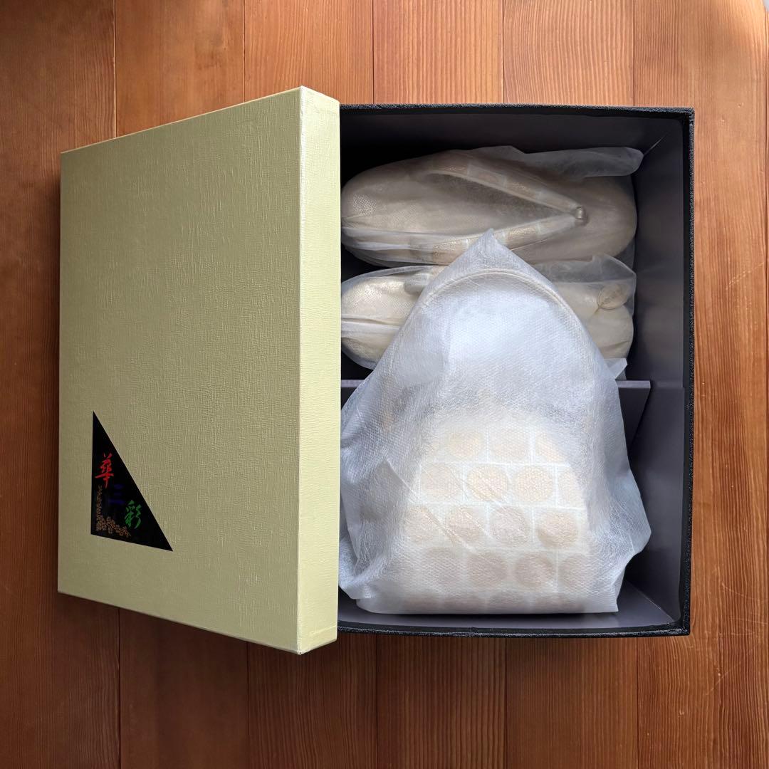 世美庵 和装 振袖用 バッグ・草履セット ゴールドカラー 日本製