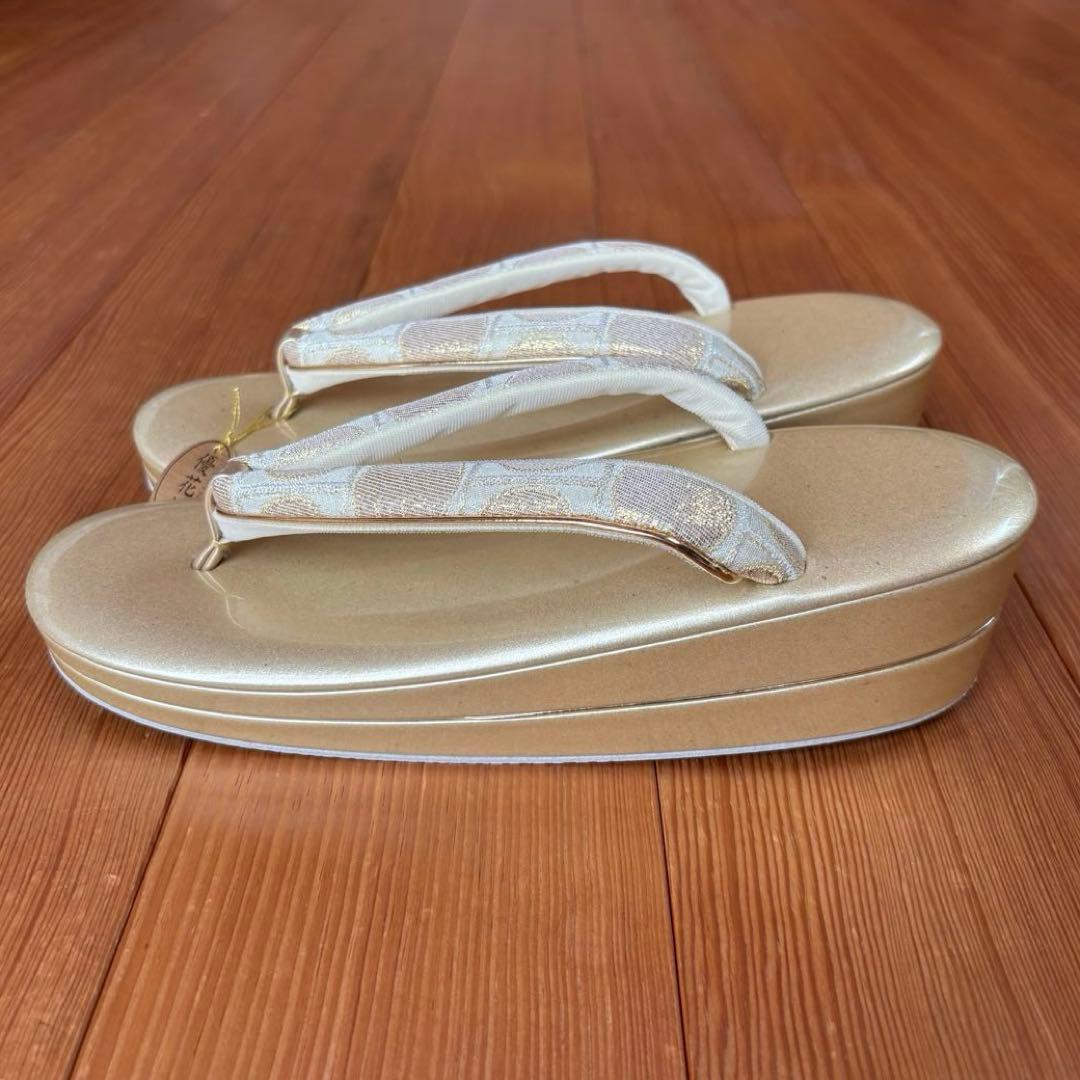 世美庵 和装 振袖用 バッグ・草履セット ゴールドカラー 日本製