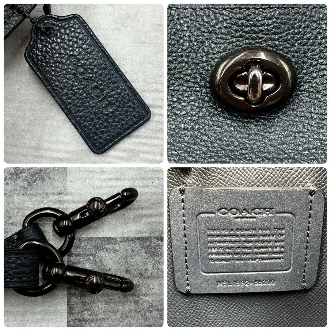 ✨美品✨コーチ　チャーリー　バケット　2way ターンロック　レザー　深緑