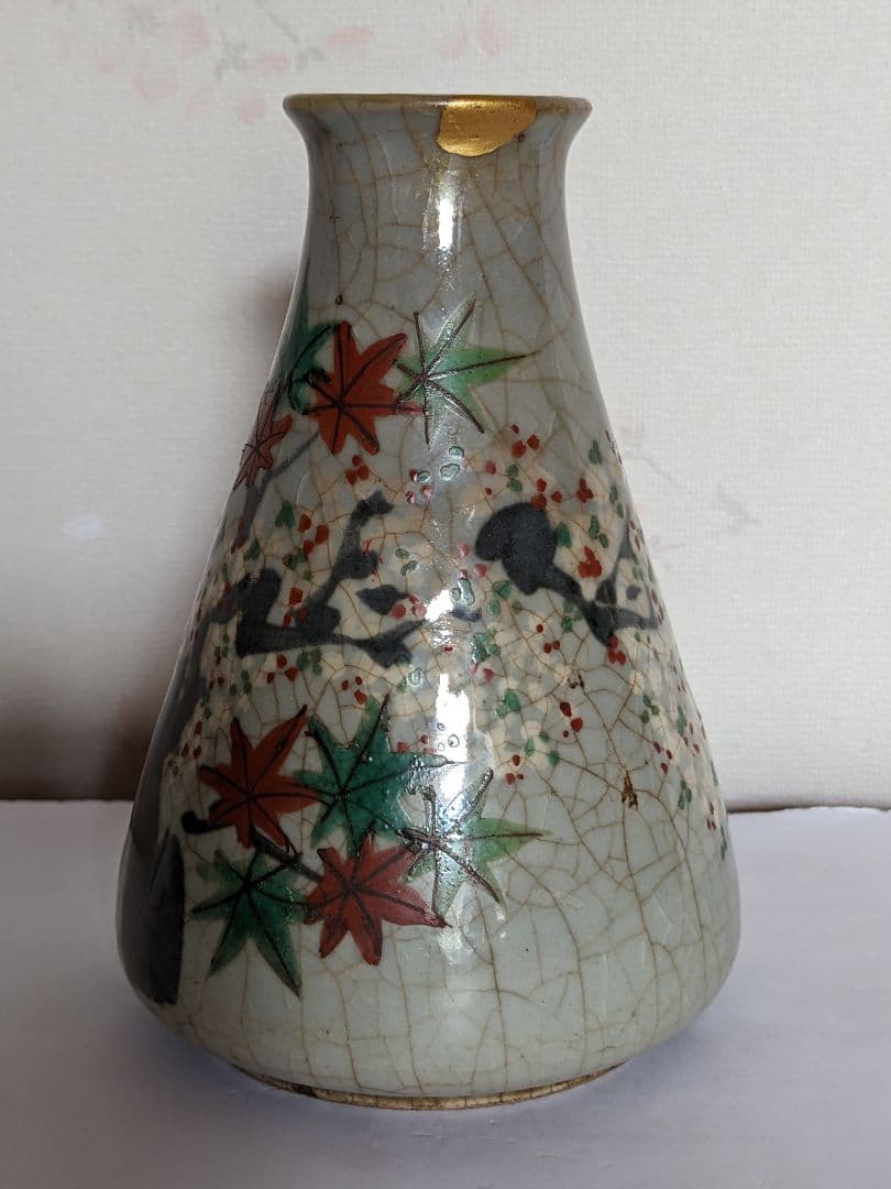 ♦犬山焼 雲錦手紋様 徳利 幕末〜明治時代初期 コレクション 骨董品アンティーク