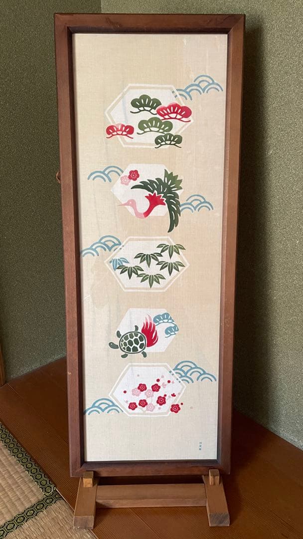 手拭い額縁　壁掛け　立掛け　2way（手拭い付）