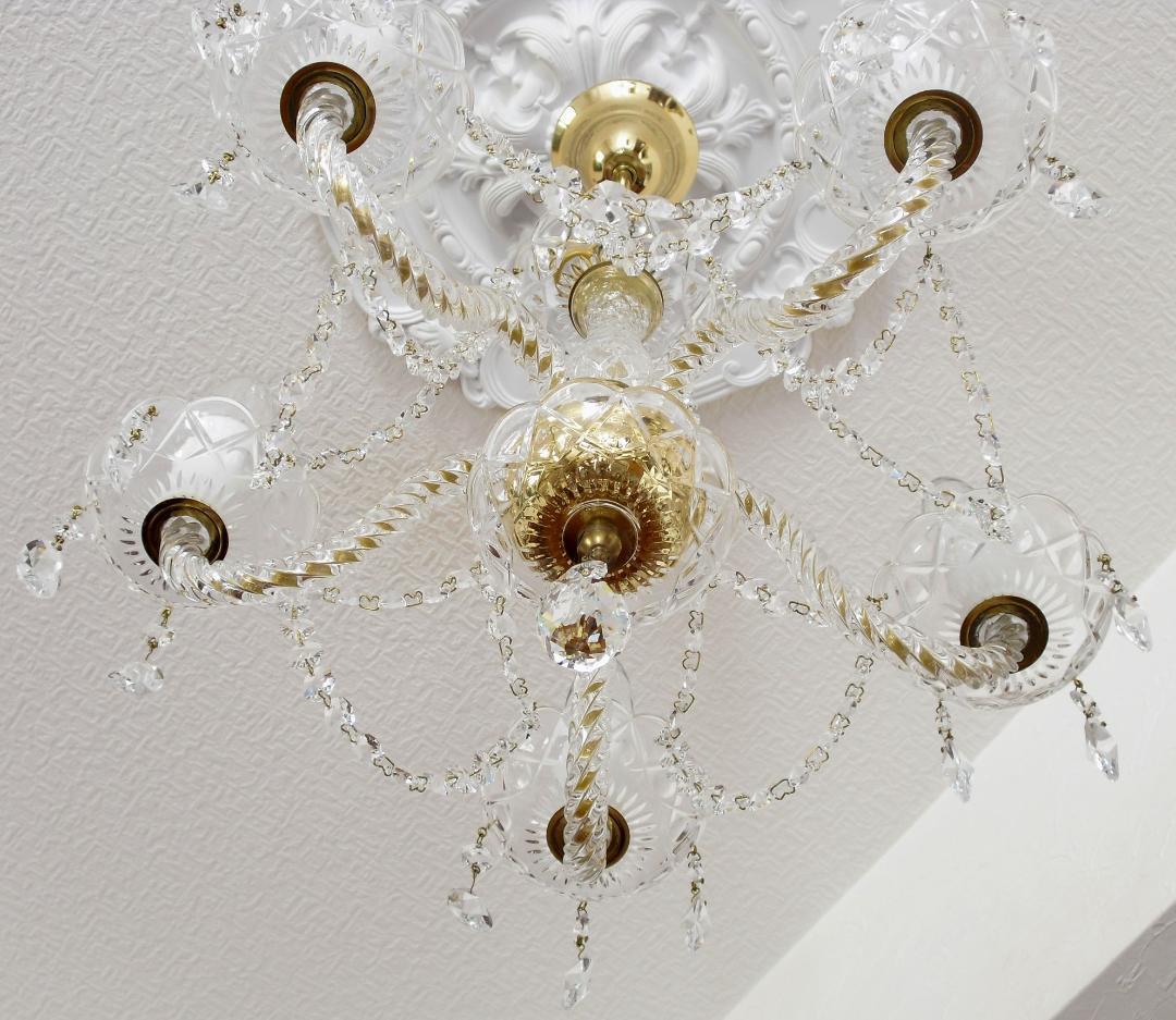 JOSEF WRANOVSKY☆ボヘミアンクリスタルシャンデリア☆引掛シーリング