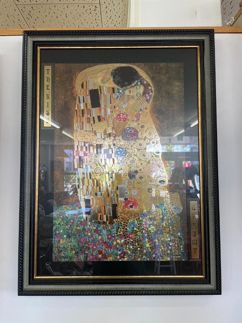 クリムト「KISS」イタリア製　絵画　アンティーク　額縁　額絵　ウォールアート