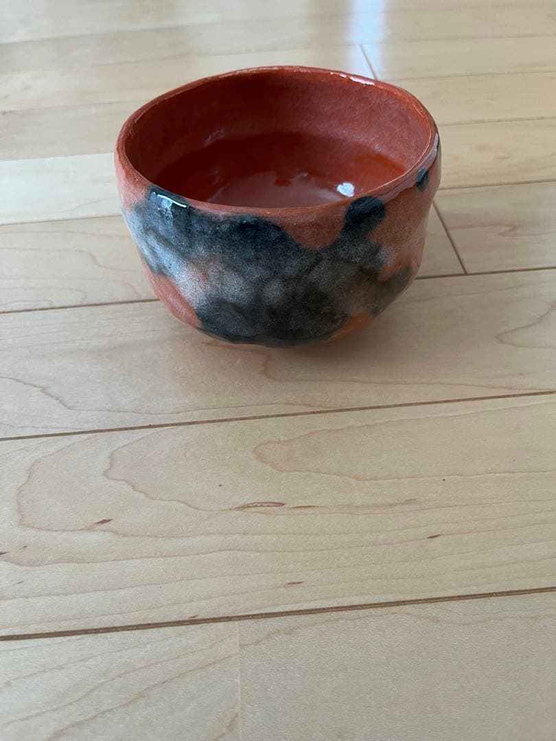 佐々木松楽　赤楽茶碗 前大徳 高橋悦道書付 共箱