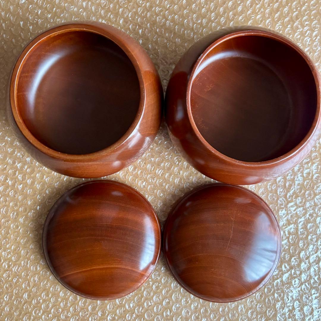 【価格交渉可】囲碁③ 卓上碁盤＋桜碁笥＋ガラス碁石3点セット