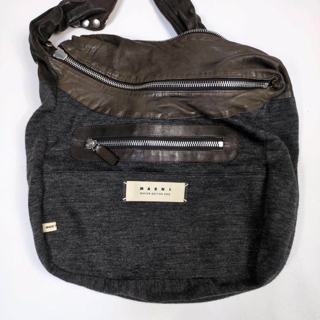MARNI studs leather bag brown ショルダー スタッズ