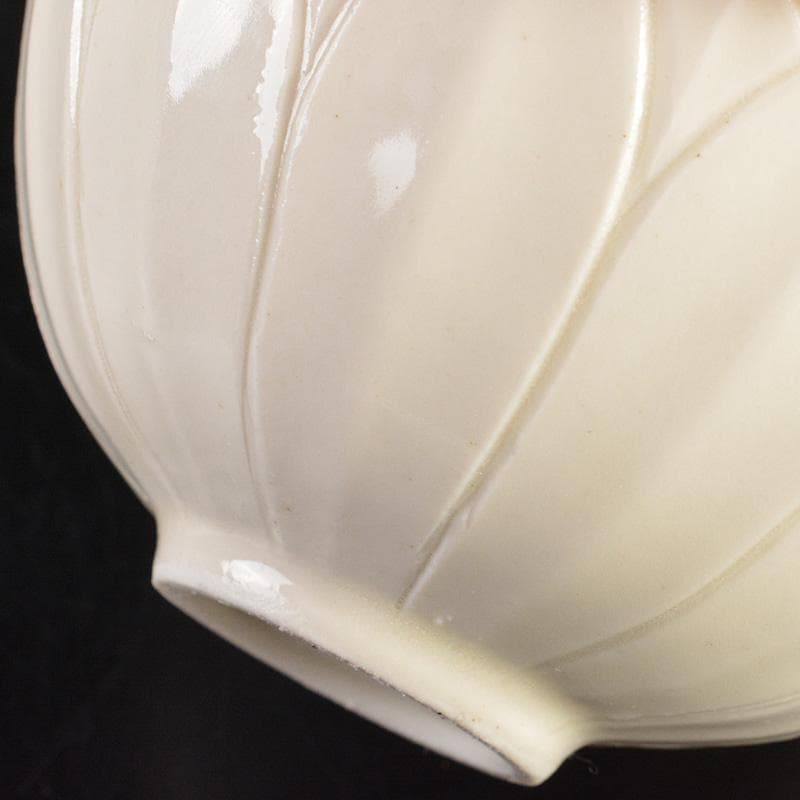 中国　徳化窯白磁　蓮弁刻　煎茶碗　盃　五客　M　8795E