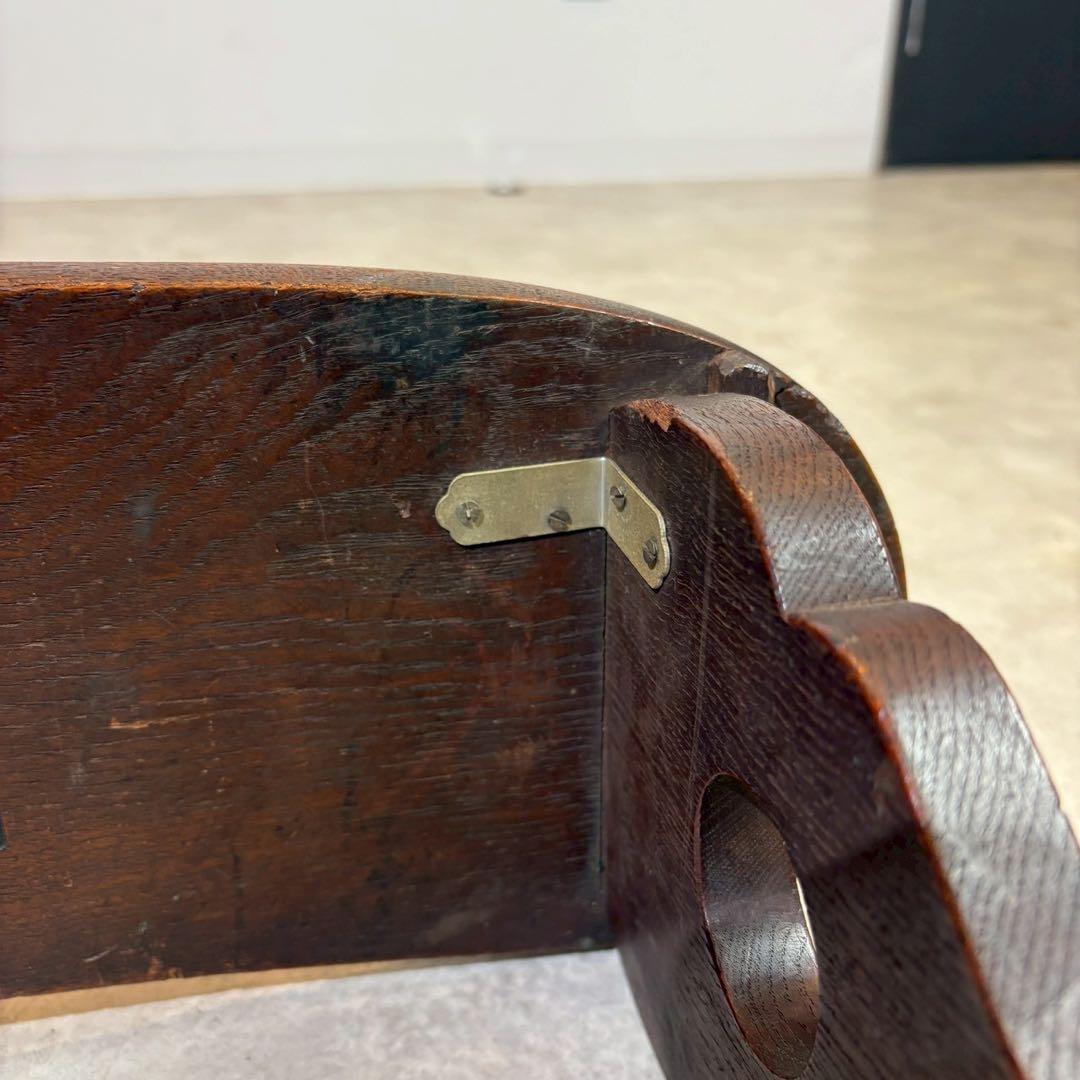 天然木 脇息 時代 木製 肘置 肘掛 将棋 囲碁 料亭 和家具 旧家蔵出