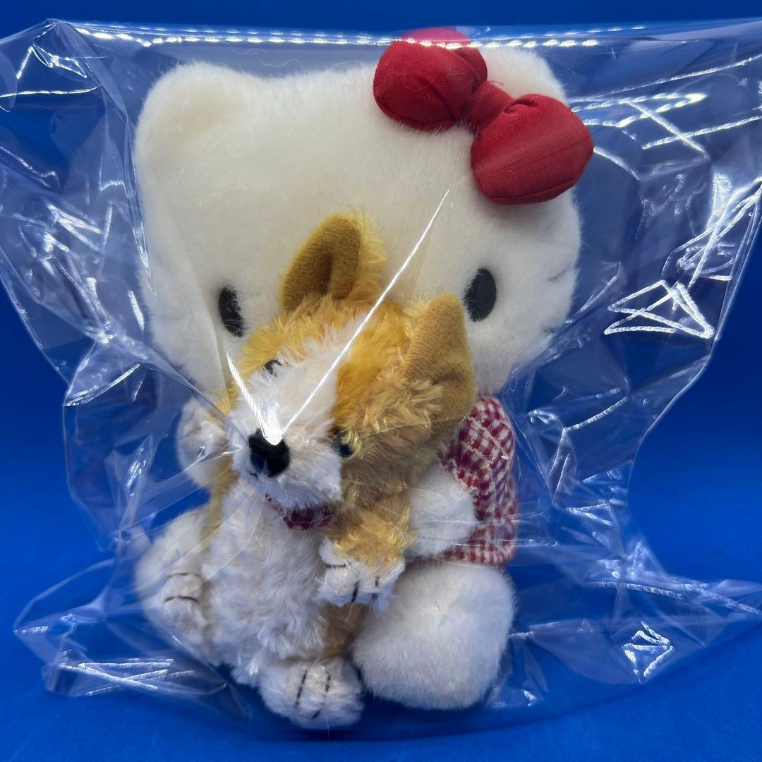 ハローキティ ワンコ　コーギー　ぬいぐるみ S