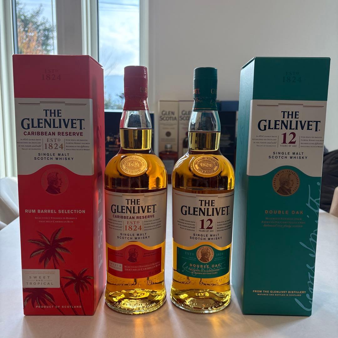 グレンリベット12年　カリビアン　シングルモルトウイスキー　2本セット