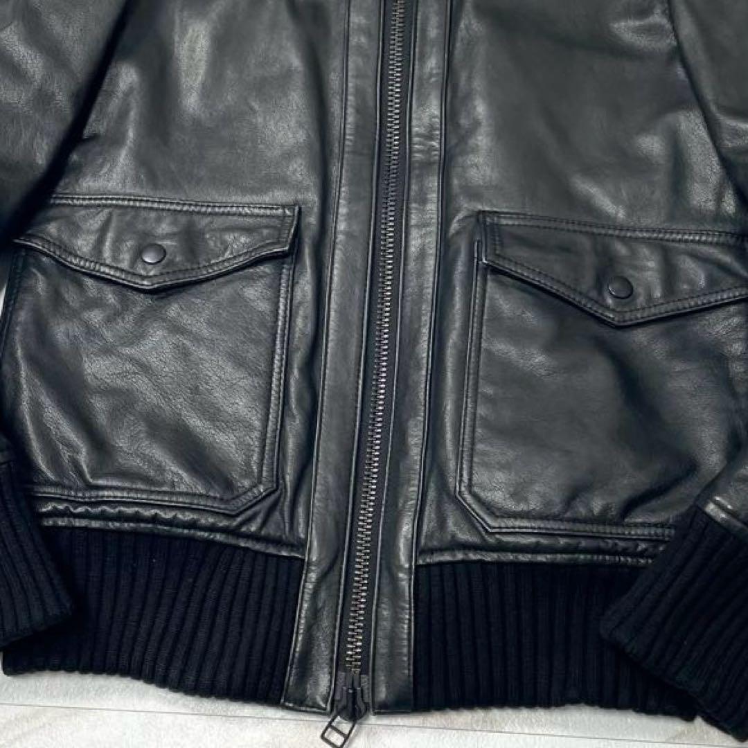 【美品】ユナイテッドアローズ レザージャケット A-2 キルティング 黒 M