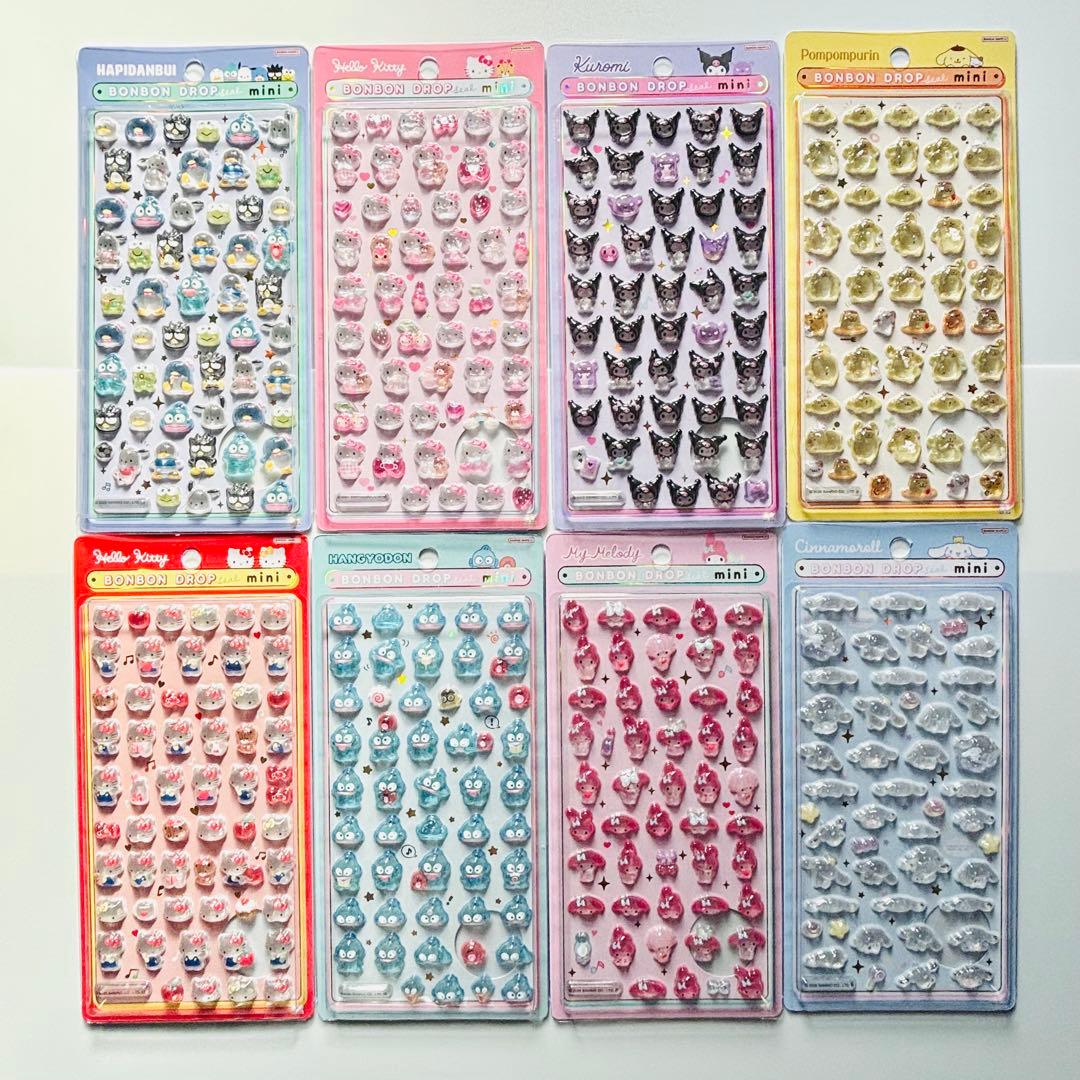 正規品 サンリオ ボンボンドロップシール ミニ 8枚セット　コンプリートセット