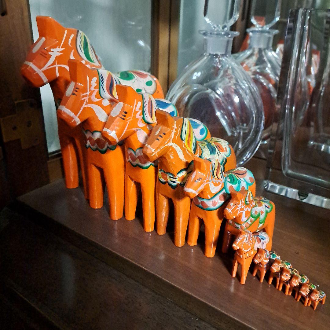 スウェーデン Nils Olsson ダーラナホース 13 体　馬　置物　土産