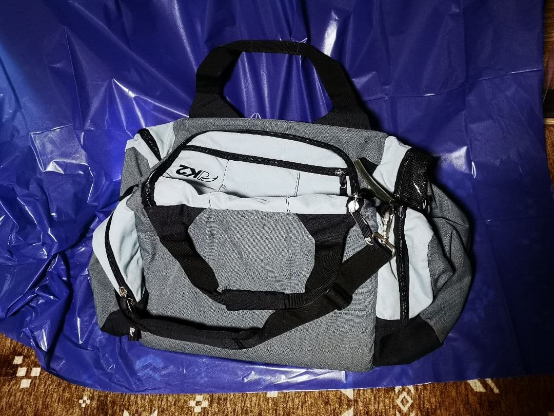 PK2 ボストンバッグ グレー/ブラック 中型