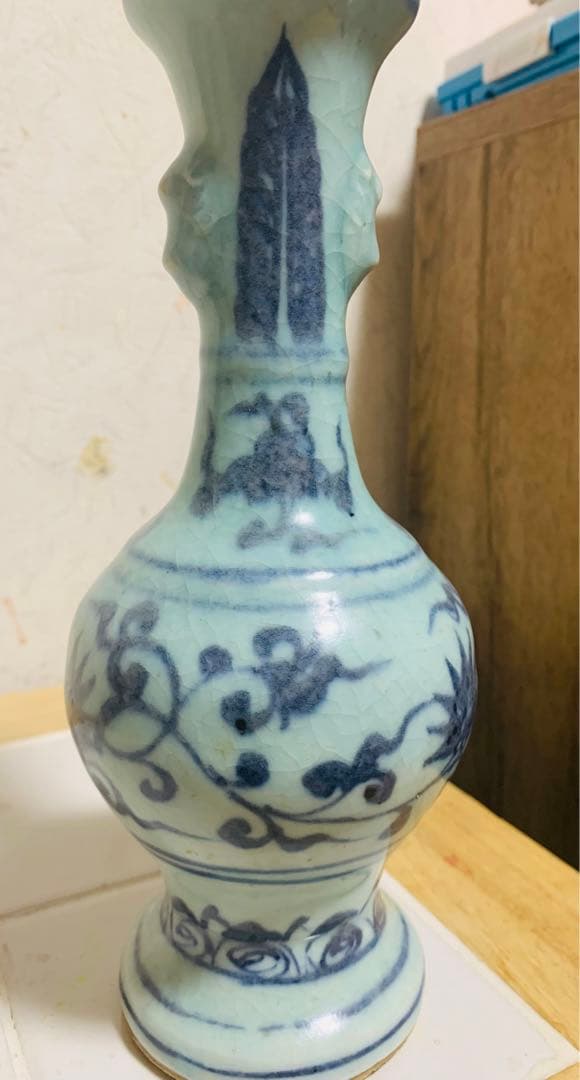 中国明時代染付(青花)花瓶