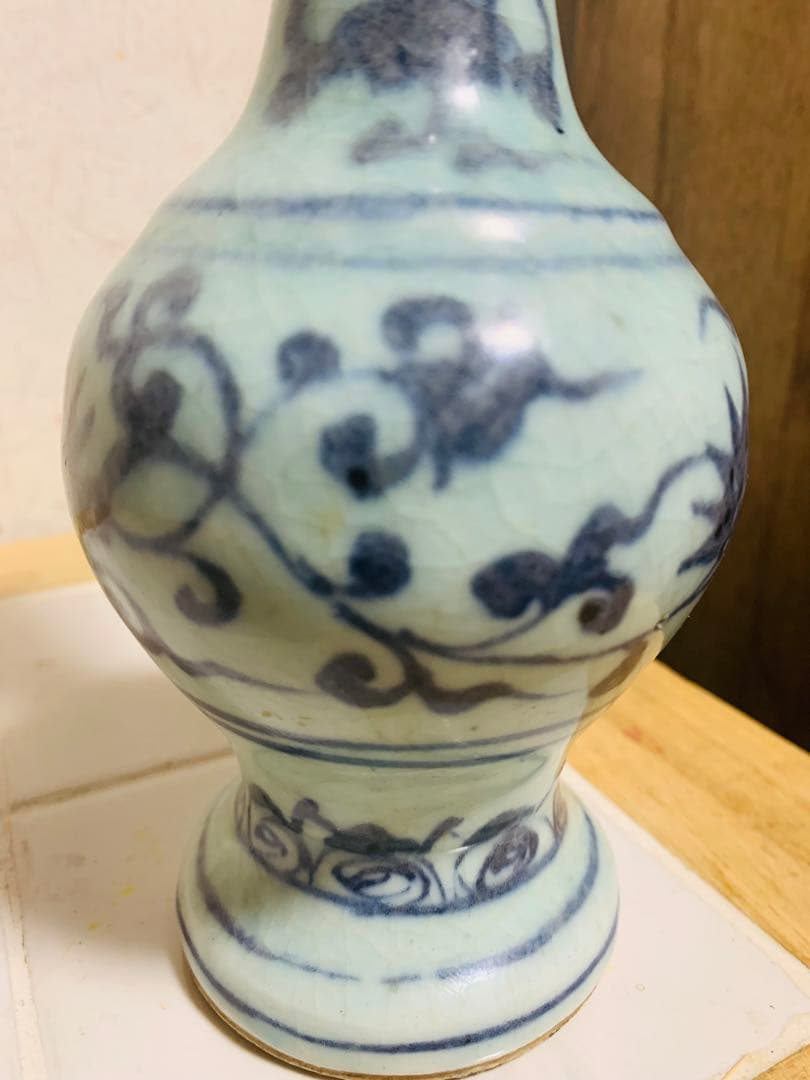 中国明時代染付(青花)花瓶