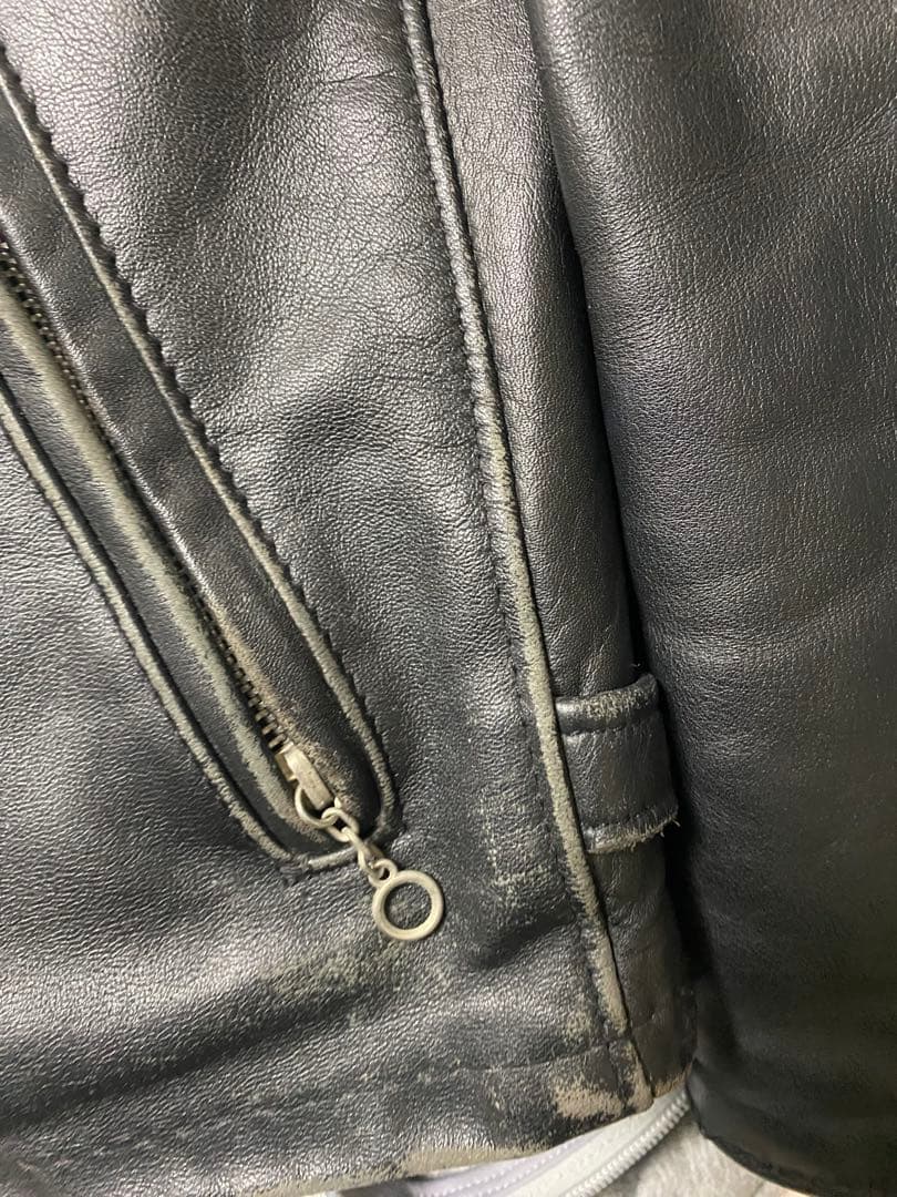 値下げ★Schott ブラックレザーシングルライダースジャケット