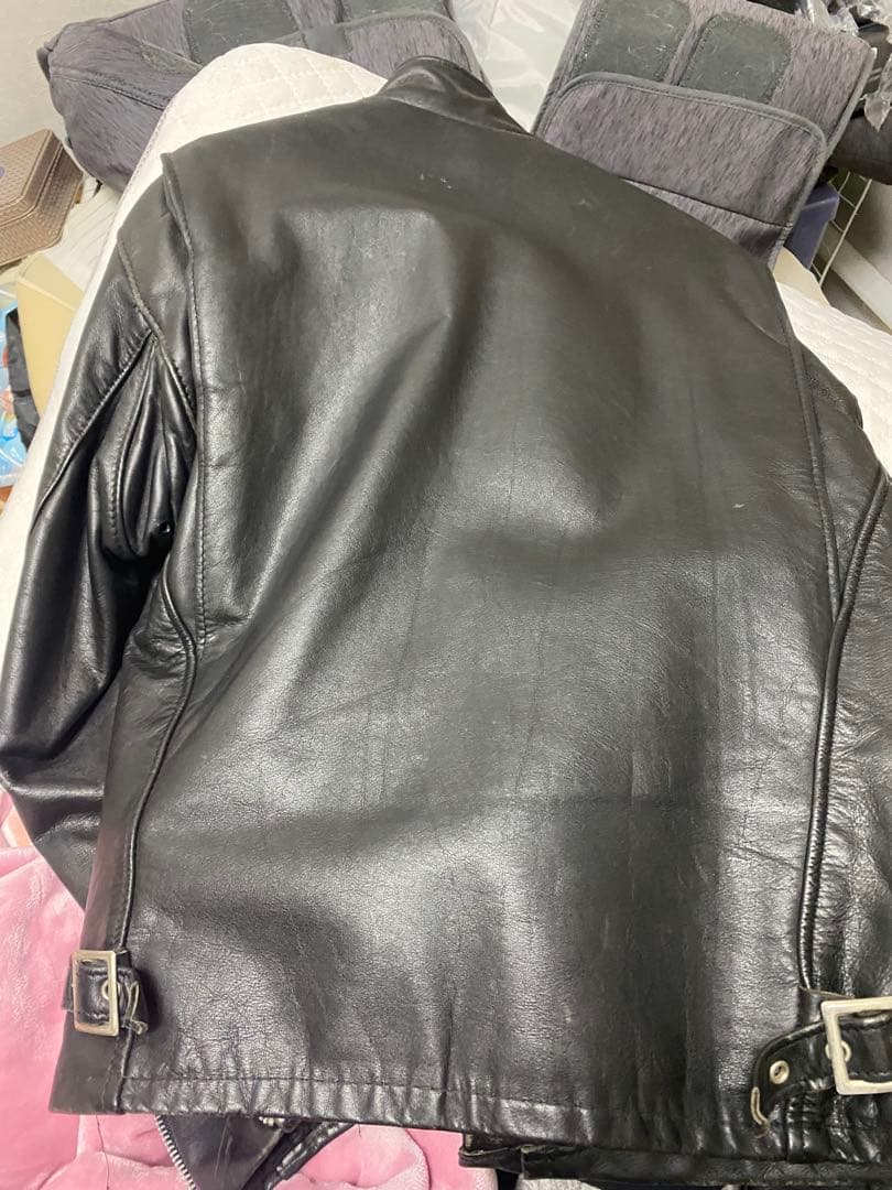 値下げ★Schott ブラックレザーシングルライダースジャケット