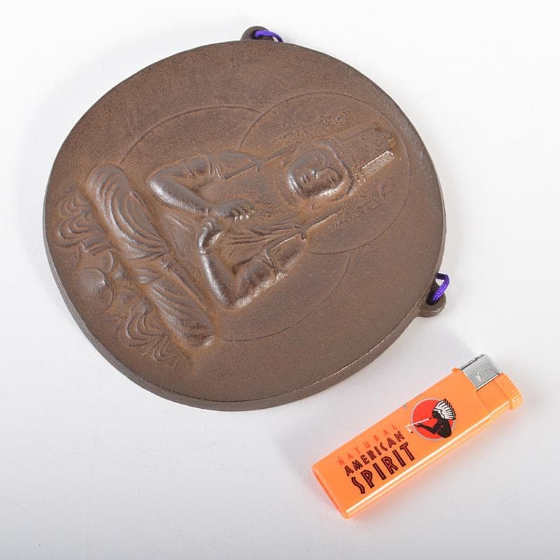 南部鉄器　鈴木盛久作　レリーフ　一字金輪像懸仏　共箱　C　6005