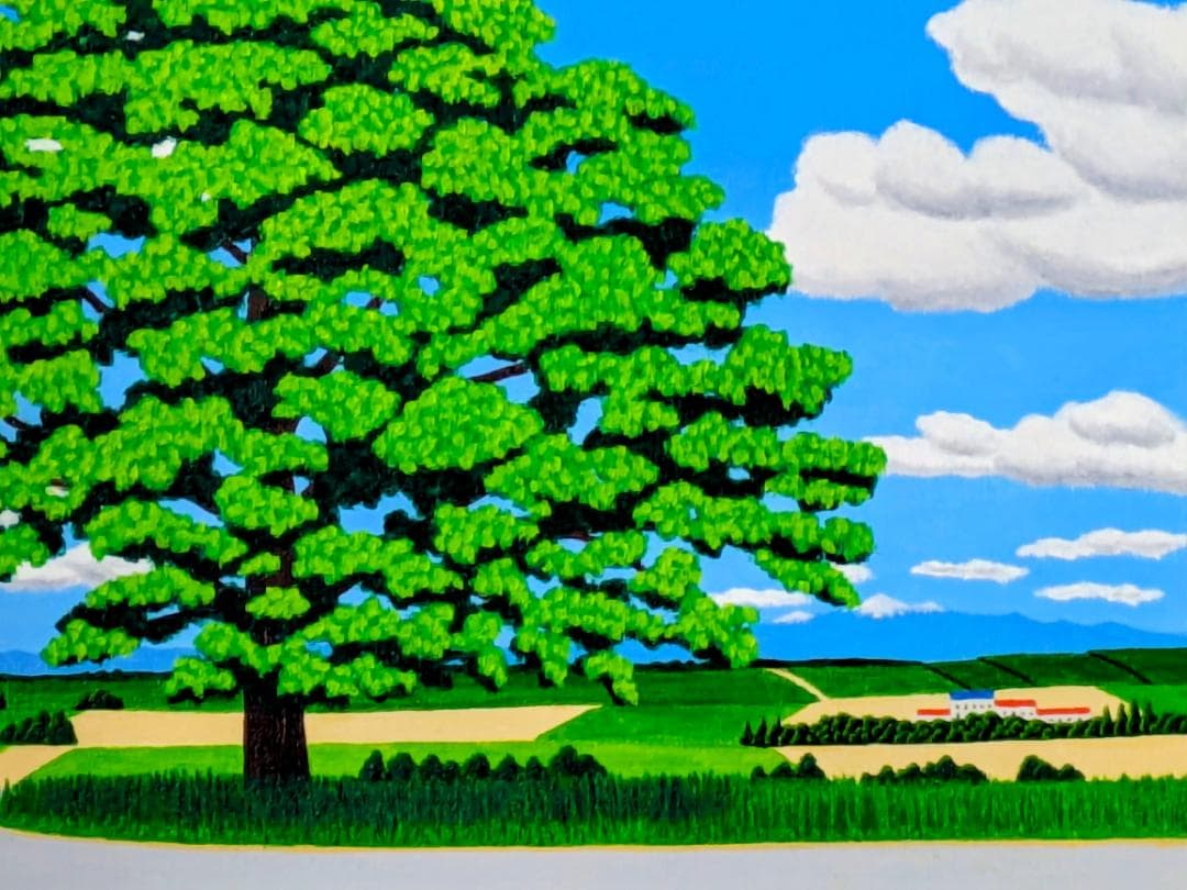 ★美瑛・セブンスターの大木・肉筆油彩画・F6キャンバス