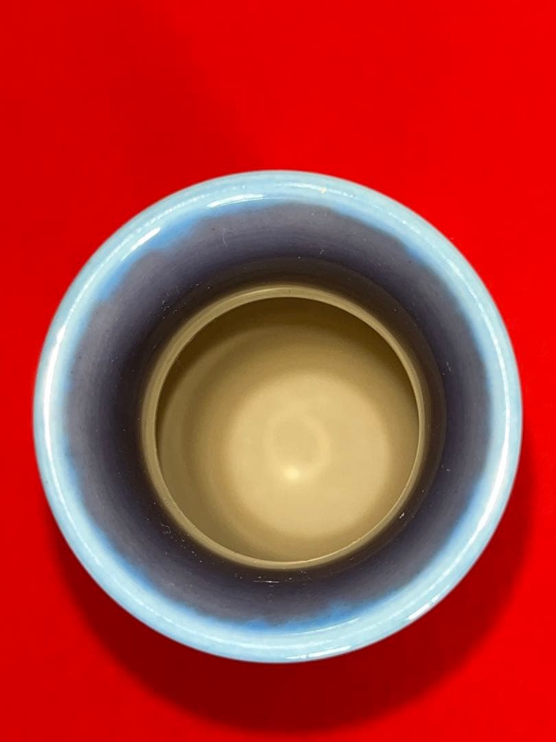 【美品】柳雨軒 三代 人間国宝 徳田八十吉 碧明釉 花入 T246